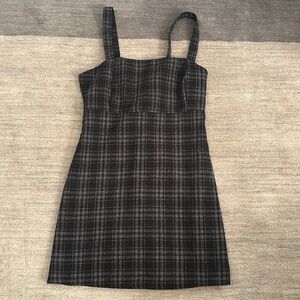 Pull&Bear Black and Gray Plain Mini Dress